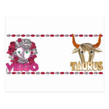 ValxArts Jungfrau-Stiertierkreis-Freundschaftsgesc Postkarte