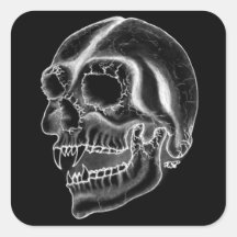 Vampir skull black and white design aufkleber