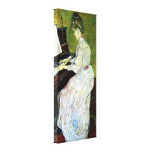 Van Gogh; Gänseblümchen Gachet am Klavier, Vintage Galerie Falt Leinwand