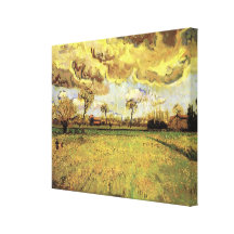 Van Gogh; Landschaft unter stürmischem Himmel, Vin Leinwand Druck