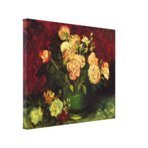 Van Gogh; Schüssel mit Pfingstrosen und Rosen Leinwanddrucke