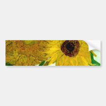 Van Gogh: Sonnenblume-Vintage feine Kunst des Vase Autoaufkleber