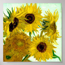 Van Gogh: Sonnenblume-Vintage feine Kunst des Vase Plakat