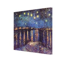 Van Gogh; Starry Nacht über der Rhône, Vintage Kun Galerie Falt Leinwand