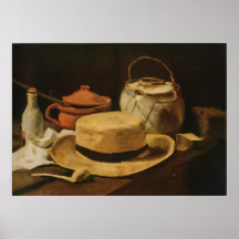 Van Gogh "Stillleben mit Hut und Rohr" (1884) Plakate