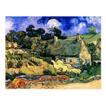 Van Gogh Thatched Hütten Cordeville feines Vintage Postkarten