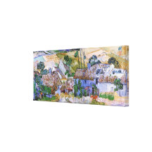 Van Gogh; Thatched Hütten durch einen Hügel Gespannter Galerie Druck