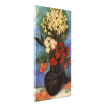 Van Gogh; Vase mit Gartennelken und anderen Blumen Galerie Faltleinwand