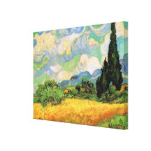 Van Gogh; Zypressen des Weizen-Feld-w bei Haute Ga Leinwanddrucke
