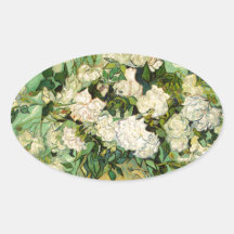 Van- Goghgeschenk-noch Leben mit Rosen-Impressioni Ovale Aufkleber