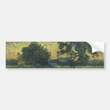 Van- Goghlandschaft an Dämmerung 1890 Autosticker