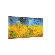 Van- Goghweizen-Feld mit Krähen-Vintagen Bauernhof Gespannter Galeriedruck