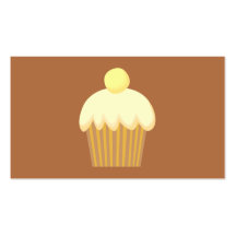 Vanille-kleiner Kuchen auf Brown Visitenkarten