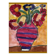 Vase mit Blumen Postkarten