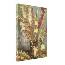 Vase mit den Gladioli Van Gogh, Vintager Impressio Galerie Falt Leinwand