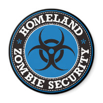 Vaterland-Zombie-Sicherheit - blaues B magnete