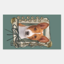Vatertag - Steintatzen - Basenji Rechrteckaufkleber