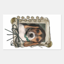 Vatertag - Steintatzen - Beagle-Welpe Rechteckige Aufkleber
