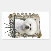 Vatertag - Steintatzen - Bichon Frise Rechtecksticker