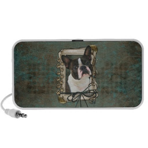 Vatertag - Steintatzen - Boston Terrier Laptop Speaker