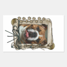 Vatertag - Steintatzen - Bulldogge Rechtecksticker