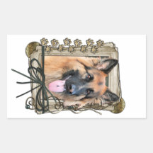 Vatertag - Steintatzen - Schäferhund Rechteckige Sticker