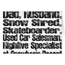 Vati, Ehemann, Snowboarder Karte