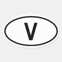 Vatikanstadt "V " Ovaler Aufkleber