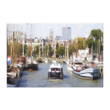 Veerhaven Rotterdam. Door FransJonker. Stretched Canvas Prints