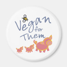 Vegan für Tiere Kühlschrankmagnet
