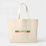 Vegan in Rasta Streifen Tasche