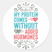 Vegan keine addierten Hormone Runder Sticker