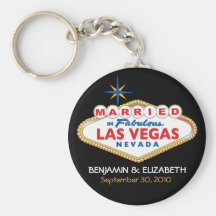 Vegas-Hochzeit in Urlaubsort GedenkKeychain Schlüsselband