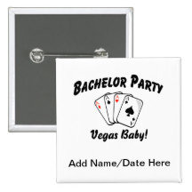 Vegas-Junggeselle-Party Buttons