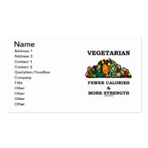 Vegetarier weniger Kalorien u. mehr Stärke Visitenkarten Vorlagen