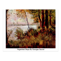Vegetated Steigung durch Georges Seurat Postkarte