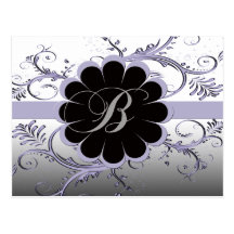 Veilchen des Monogramm-Buchstabe-B Postkarten