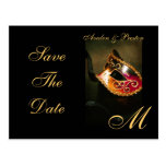 Venezianische Maskerade-Masken-Save the Date Postk