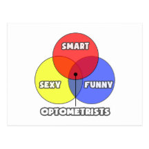 Venn Diagramm. Optometriker Postkarte