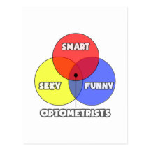 Venn Diagramm. Optometriker Postkarten