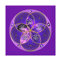 Venus-Blume des violetten Rosas der Liebe-schönen  Galerie Gefaltete Leinwand