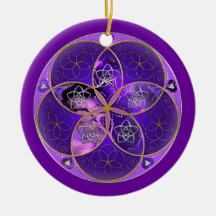 Venus-Blume des violetten Rosas der Liebe-schönen  Weihnachtsornament
