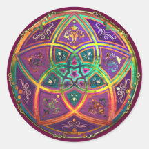 Venus-Blume Liebe-schöne Künste orientalischen ant Runde Sticker