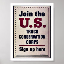 Verbinden Sie das US-LKW-Erhaltungs-Korps Plakate