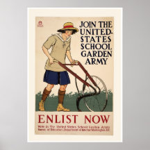 Verbinden Sie die Schulgarten-Armee Plakat