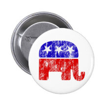 Verblaßter republikanischer Elefant Anstecknadelbutton