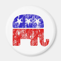 Verblaßter republikanischer Elefant Magnets