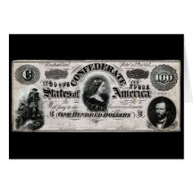 Verbündeter 1864 hundert Dollar-Anmerkung Grußkarte