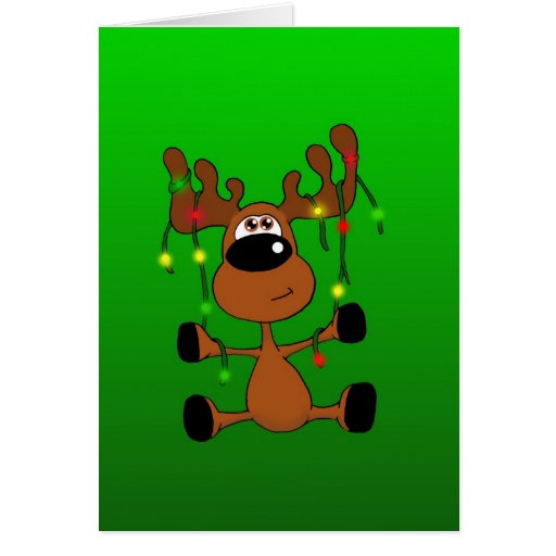 Verdrehte Weihnachtselche Grußkarte