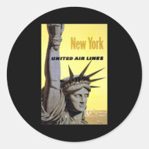 Vereinigte Luftverkehrslinien New York Freiheitsst Runde Aufkleber
